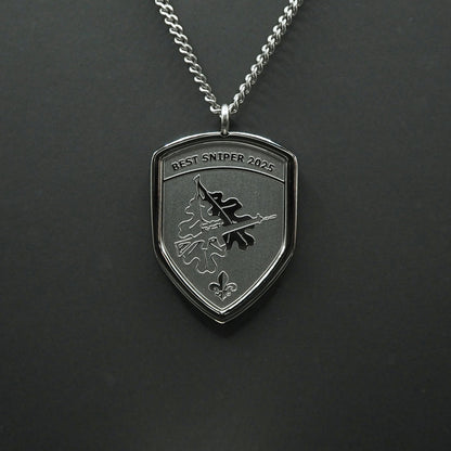 "BEST SNIPER 2025" Pendentif et chaîne